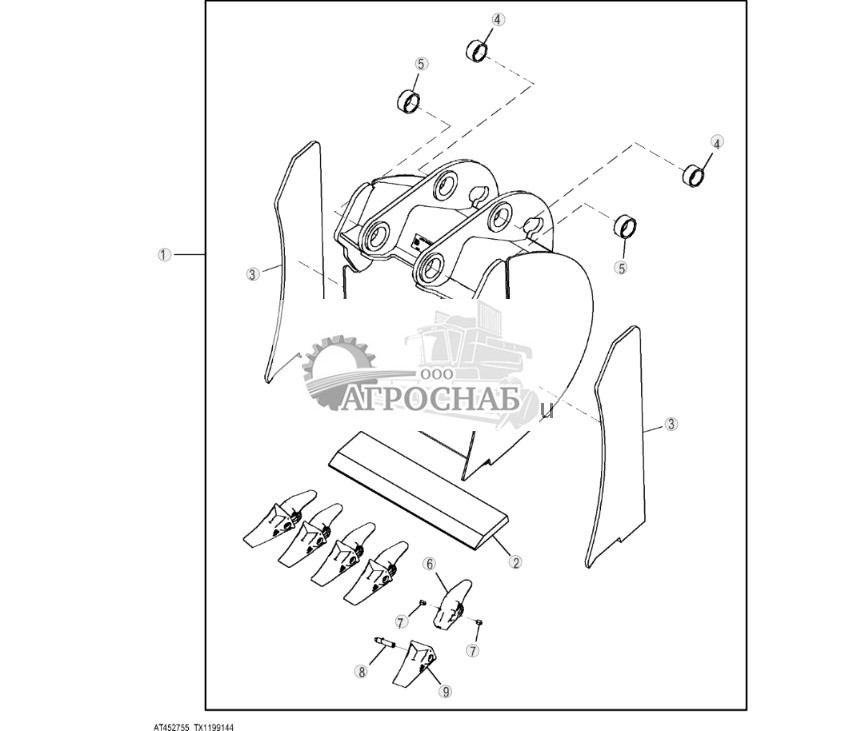 Ковш для тяжелых условий эксплуатации с зубьями TK 60,96 см (24,00 дюйма), 0,212 м? (7,50 фута?), только для России - ST840978 509.jpg